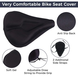 Transition Wave Bike Seat Cover Extra Comfort Easy To Fit Waterproof Cushion Gel for Bicycle Saddle Suitable to Mountain Bikes, Exercise Bikes for Men and Women