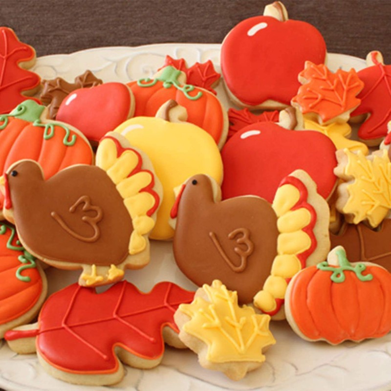 Thanksgiving Cookie Cutters 8PCS Fall Leaves Cookie Cutter Set Turkey,