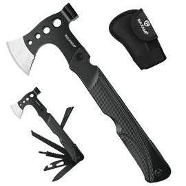 SULKADA Camping Hatchet Multitool Axe Survival Gear Christmas Stocking Stuffer Gifts for Men 14-in-1 Axe Hammer for Camping Survival Hiking Fishing