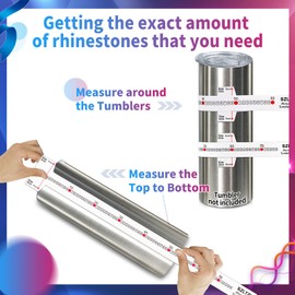10 Pcs Rhinestones Ruler, SZLTZK Rhinestones Tumblers Ruler Use for Ss16 & Ss20 Rhinestones, Rhinestones Set for Crafts, Rhinestone Glue for Tumblers, Flatback Rhinestones, Hotfix Rhinestones