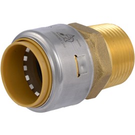SharkBite Max 1 Inch MNPT Adapter, Push to Connect Brass Plumbing Fitting, PEX Pipe, Copper, CPVC, PE-RT, HDPE, UR140A