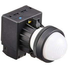 Fuji Electric DR22D0L-M9W Indicator Light, LED Illumination, Round Frame, Dome Shape (φ24), Short Torso, AC220V, Milky White
