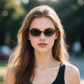 NCLLCE Retro Oval Sunglasses for Women Trendy Funny Vintage Lightweight Narrow Small 90s Sunnies(3 Pack)