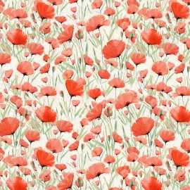 Clothworks Dan DiPaolo Enjoy The Little Things Digital Poppies Y4061-2 Light Cream BTHY