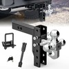 Adjustable Trailer Hitch, 6 Inch Drop/Rise Ball Mount Hitch with