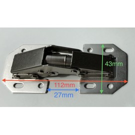 NELI Set of 2 screw-on hinges with soft close - opening angle 90° - hinges for screwing on - no slot required - 2 hinges with 8 mounting screws