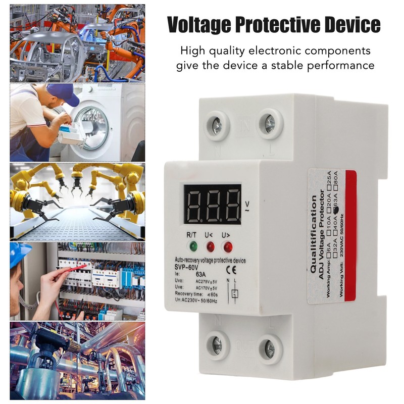 Auto Recovery Voltage Protectve Device Single Phase LED Digital Display