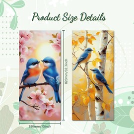 Peacoblue Wheelie Bin Stickers 2 Sheets Bird and Tree Sticky Dustbin Stickers Decals, 15in x 32in Waterproof Self Adhesive Large Wraps for Trash Cans Bins Driveway Garden Outdoor Indoor Patio Decor