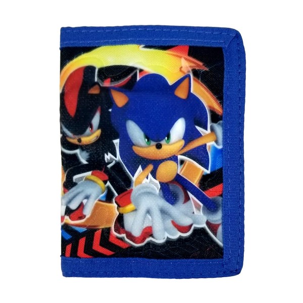 Sonic the Hedgehog Team Trifold Nylon Walletn, Water Resistant