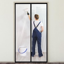 Temporary Doors with Magnetic Closure for Homes and Renovations, Easy Install, Removable, Temperature Protection Insulated Doorway Curtains, Magnetic Thermal Insulated Door Curtain