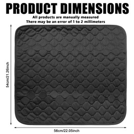 Wiederverwendbare Inkontinenzunterlage Waschbar, 54x56cm 3er Auslaufsichere Stilleinlage, Wasserdicht Inkontinenz Sitzauflage Für Inkontinenz Mit Antirutsch, Für Rollstuhl Autositz Sofa Schwarz