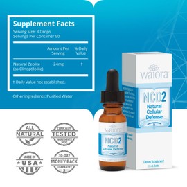 Waiora NCD2 by Waiora, Activated Liquid Zeolite Drops for Natural Body Cleanse, Promote Immune Support and pH Balance, Mix in Food/Drink, All Natural, 3 (0.5 oz) Bott, 270 serv.