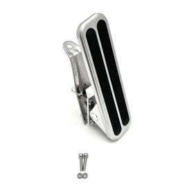 Hot Rod Chrome Universal Gas Pedal Floor Mount Throttle Pedal + 24" Braided Cable Hot Rod Chevy