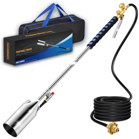 ARTFLAMM Portable Propane Torch Weed Burner Kit with Storage Bag, High Output BTUs Weed Torch with 10 FT Hose, Self Igniter Weed Flame Torch for Campfires,Roofing,Melting Snow and Ice,Road Marking