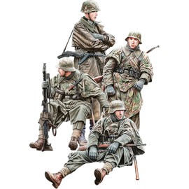 Mini Art 35411 1:35 Figures German Soldiers Driving 1944 (4) - Faithful Replica, Model Building, Plastic Kit, Crafts, Hobby, Gluing, Model Kit, Assembly, Unpainted