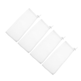 Parliky 4pcs Outdoor Finch Feeding Sack Durable White Polyester Mesh Bird Feeder for Goldfinches Windproof Drawstring Design for Supports Multiple Birds