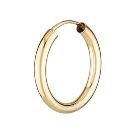 NKlaus Single 333 Yellow Gold Hoop Earrings Round Gold Earring 20 mm 1850, Yellow Gold, No Gemstone