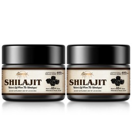 Shilajit Pure Himalayan Organic Shilajit Resin - 600mg Maximum Potency Natural Organic Shilajit Resin with 85+ Trace Minerals & Fulvic Acid for Energy, Immune Support, 30 Grams (2 Pack)