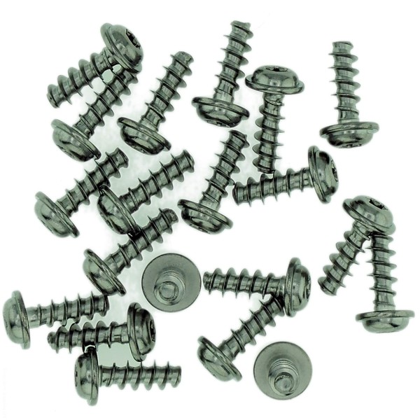 D4 (4mm x 10mm) TX Pan Screws for Plastic (Flanged) - Stainless Steel (A2) (Pack of 20)