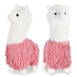 Zaloife Plush Toy Alpaca, Stand Alpaca Cuddly Toy Plush 25 cm, Llama Stuffed Toy Plush Alpaca Doll Gift for Children (Pink)