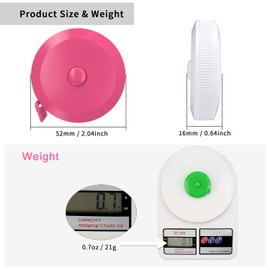 DiCUNO 60-Inch 1.5 Meter Soft and Retractable Tape Body Tailor Sewing Craft Cloth Dieting Measuring Tape (6 Colors of Blue, Red, Yellow, White, Pink, Green and Two Soft Tapes)