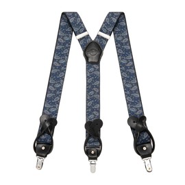 Kohentact Suspenders for Men with Clip & 6 Buttons 1.4in Y-Shape Stainless Steel