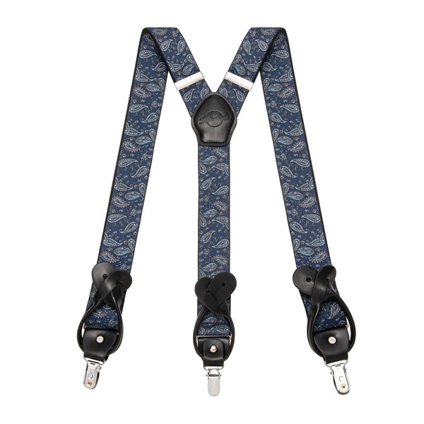 Kohentact Suspenders for Men with Clip & 6 Buttons 1.4in