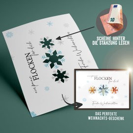 myDreamwork - Christmas Money Gift - Christmas Packaging - Money Gift Christmas - Money Gifts in Frame (Flakes, Black)