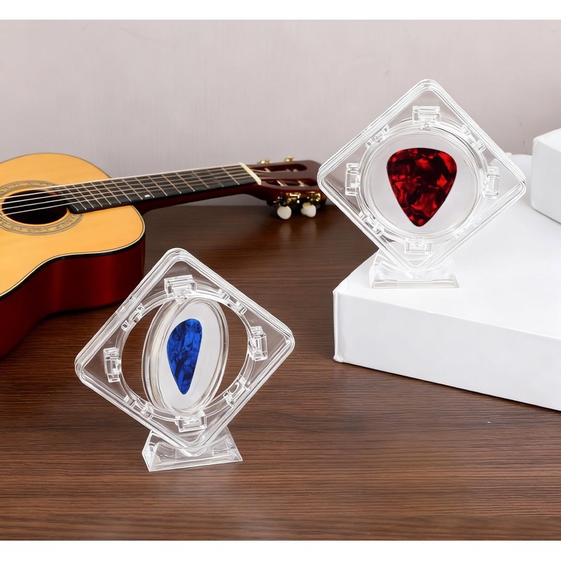 Reabosko Acrylic Clear Guitar Pick Display Case, 1 Pcs Guitar