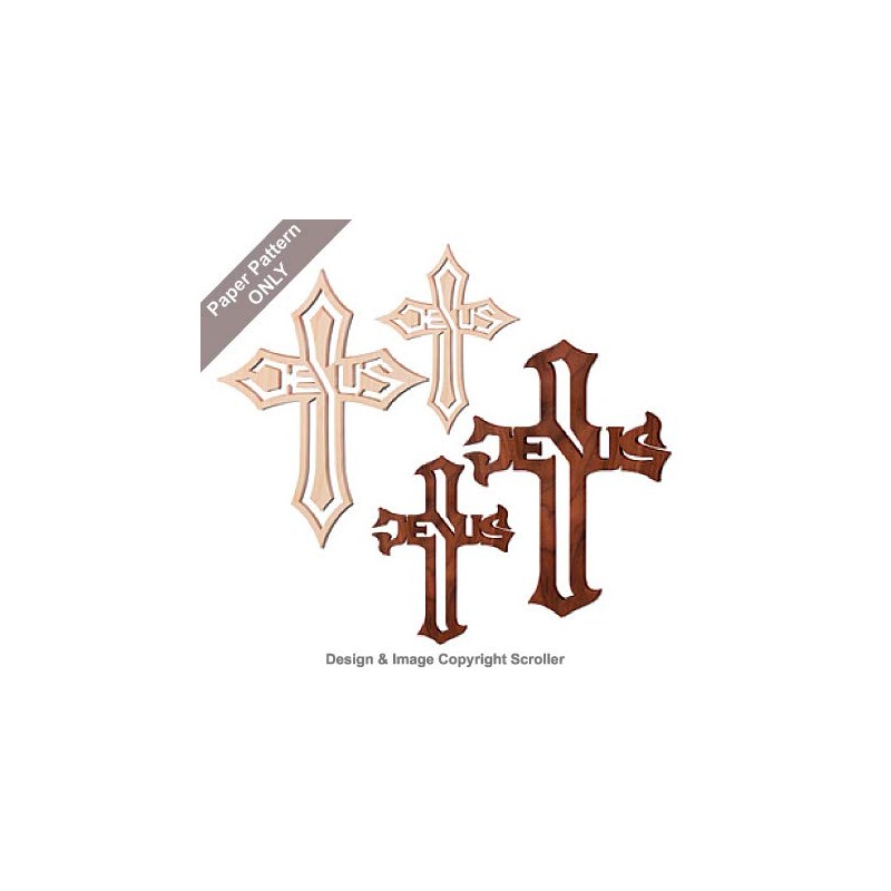 "Jesus" Cross Scroll Saw Pattern