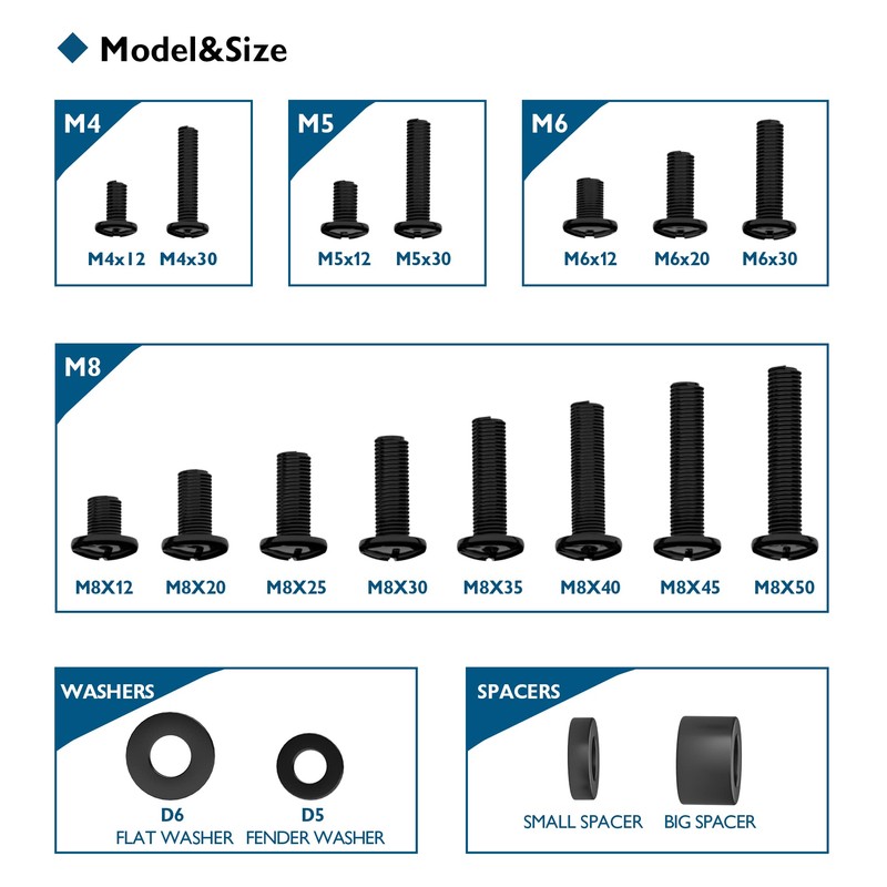 BONTEC Universal TV Mounting Hardware Kit Compatible with Most TVs