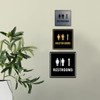 Square Restrooms Up Arrow Sign (White) - Medium 1 Pack