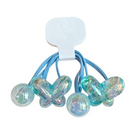 GFun Hair Tie, Hair Accessory, Ball, Butterfly, Children, Small, Hair Ornament, Bonbon, Hair Arrangement, Recitals, Kindergarten Entrance Ceremony, 2-Piece Set, Blue