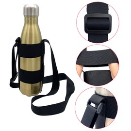 KOSTOO Water Bottle Carrier Sling Water Bottle Holder with Adjustable Shoulder Strap for Walking Short Hiking, Elastic Fastening Strap Fit for 12-40Oz (Exclude Water Bottle)