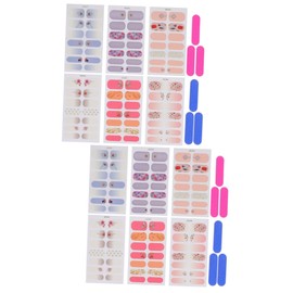 Baluue 2sets Nail Art Sticker Decals Each 14 Tips DIY Manicure Set Nail Adornments 6sheets*2