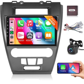 5GhzWiFi DSP 8Core 4G+64G Car Radio for Ford Fusion Mondeo Mustang 2009-2012 with 10.1inch 1280X720 IPS Touch Screen Wireless CarPlay Android Auto 46EQ 5.0BluetoothGPS SWC Backup Camera