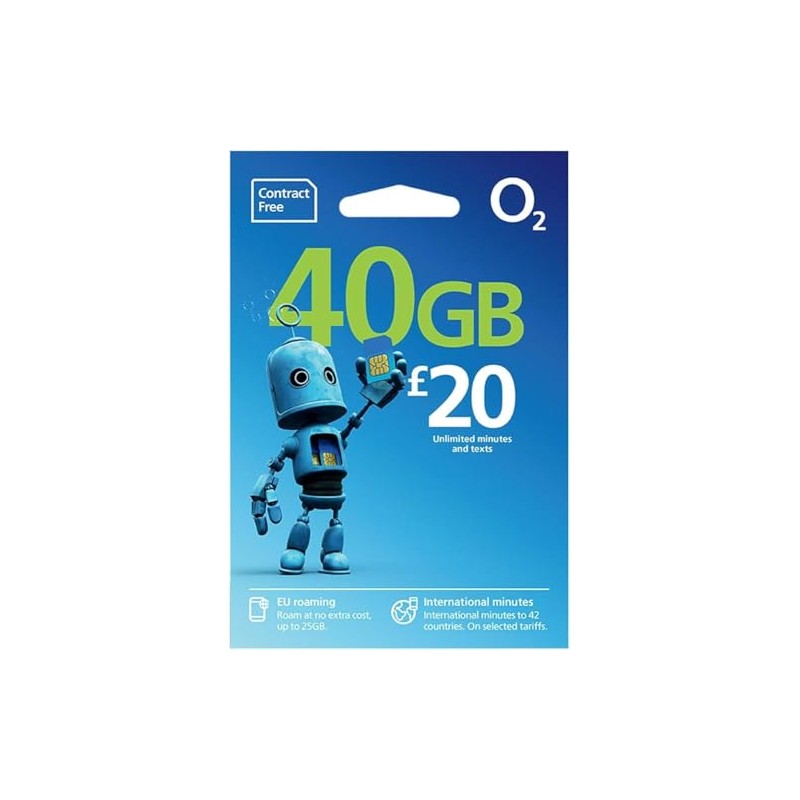 O2 Sim Card Pay As You Go (PAYG) £25 Data