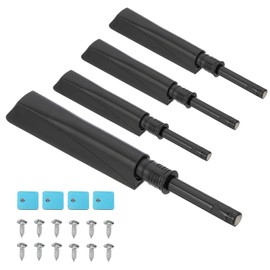 PATIKIL Magnetic Push Latch, 4pcs Push Open Door Latch Cabinet Hardware Hidden Push Touch Latch Closet Chip On Close Cabinet Drawer Kitchen Wardrobe Door Catch Black