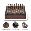 Classic Game Collection Metal Chess Set with Deluxe Wood Board