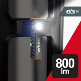 Wiha Handleuchte 800 lm I 5 Leuchtmodi I Werkstattlampe aufladbar I Akku LED Taschenlampe super hell I Arbeitsleuchte I USB-C aufladbar (45701)