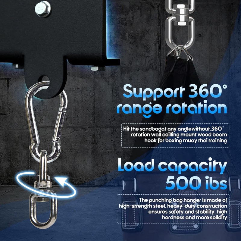 AUSTUFF Heavy Duty Punching Bag Hanger,Heavy Duty Bag Hanger Bracket,360°