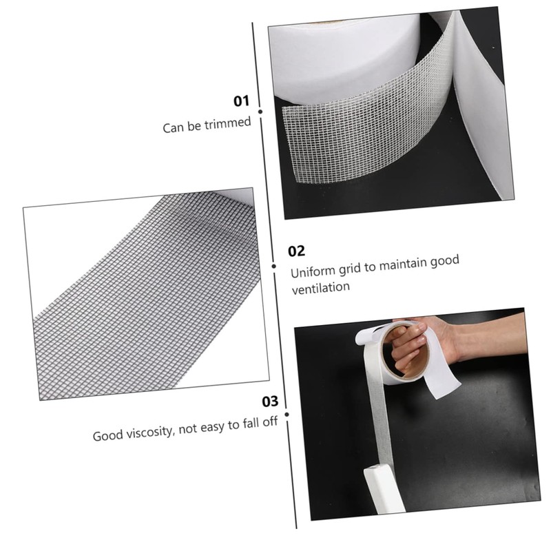 VILLFUL Tear-Resistant Screen Tape Window Mesh Tapes for Window Screens