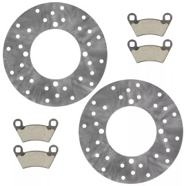 Caltric 2 Rear Brake Disc Rotor w/ Pads for Polaris Ranger 500 2X4 4X4 2006 2007 - 2019