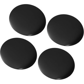 Unifizz 4-Pack 65mm Car Wheel Center Hub Cap Stickers, Black Aluminum Alloy Universal Decals