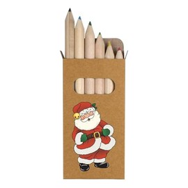 Azeeda 6 x 'Laughing Santa Claus' Short 85mm Pencils/Coloured Pencil Set (PE00067128)