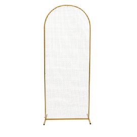 CNCEST Gold Mesh Wall Stand Arch Backdrop Iron Wedding Event Party Props DIY Decoration,78.74" High x 31.49" Wide