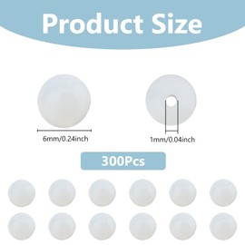 DICOSMETIC Pack of 300 Natural Stone Beads Opalite Round Beads 6 mm Opal Gemstone Round Beads Loose Stone Beads White Stone Bead for Earrings Bracelets Jewellery Making Hole: 1 mm