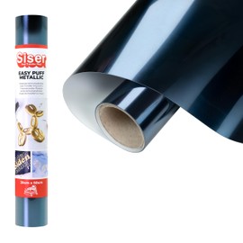 Siser Easy Puff Metallic - Vinile Termotrasferibile Dusk Blue 30x50 cm, Termovinile Effetto 3D Con Finitura Metallizata, Compatibile con Plotter Da Taglio