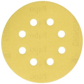 Karebac K3-585-600 Stearated Aluminum Oxide600 Grit Dustless Hook & Loop Sanding Discs with 5" x8 Hole (50 Pack), Gold