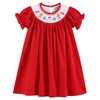 Lil cactus Red Velvet Christmas Smocked Bishop Dress, 18-24 Months